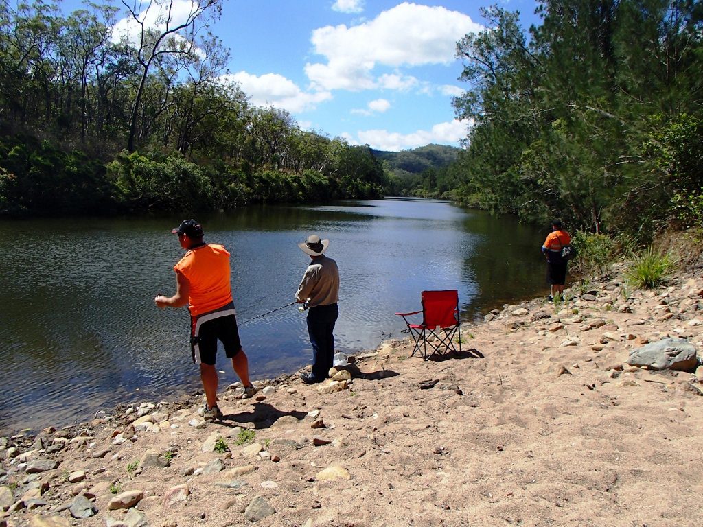 Anglers fish a stretch of river in the Mackay hinterland. Anglers fish a stretch of river in the Mackay hinterland.